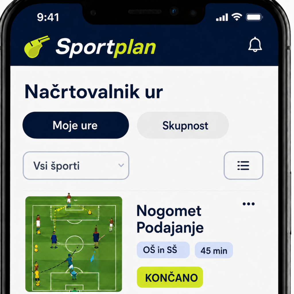 Načrtovalnik ur v aplikaciji Sportplan